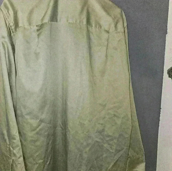 Geoffrey Beene Mens Long Sleeve Green Dress Shirt Size L - Picture 6 of 12